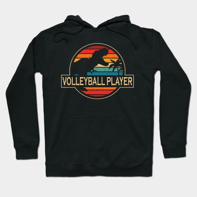 Volleyball Player Dinosaur Hoodie by SusanFields